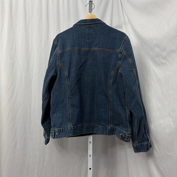 Carhartt Jean Jacket Womens Large Blue Denim Snap Button Chore Work Coat - Picture 12 of 12